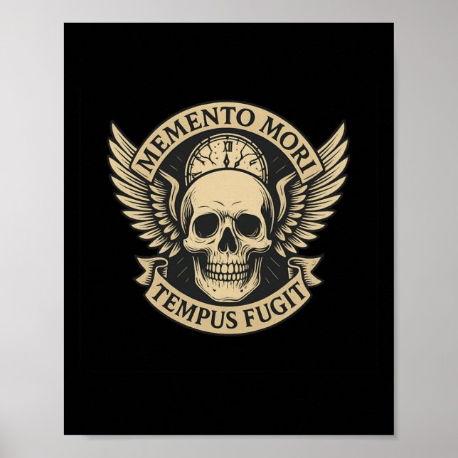 Memento Mori Tempus Fugit Latin Stoic Quote Long S Poster (Front)