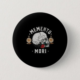 Memento Mori Vintage Skull _ Philosophy Stoic  6 Cm Round Badge