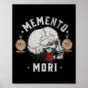 Memento Mori Vintage Skull _ Philosophy Stoic  Poster