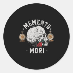 Memento Mori Vintage Skull _ Philosophy Stoic Tank Classic Round Sticker