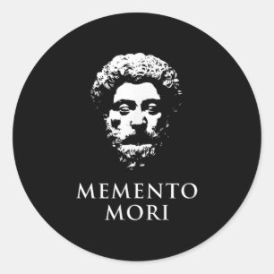 Memento Mori With Marcus Aurelius Head Classic Round Sticker