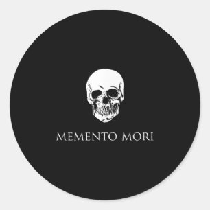 Memento Mori With Skull Classic Round Sticker