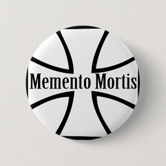 memento mortis cross icon 6 cm round badge