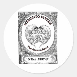 Memento Vivere Vintage Angel Bond Art Classic Round Sticker