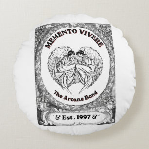 Memento Vivere   Vintage Angel Bond Art Round Cushion