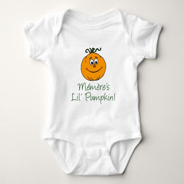 Memere's Little Pumpkin Baby Bodysuit (Front)