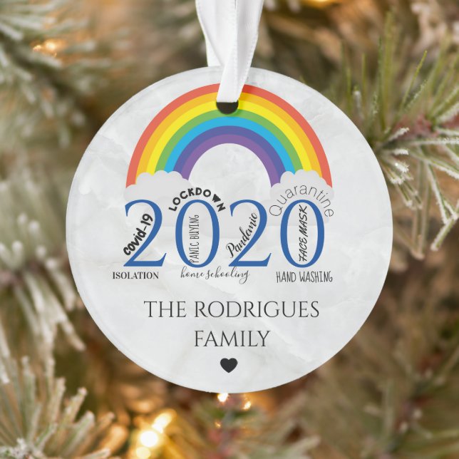 Memorable 2020 Covid Pandemic Christmas Tree Ornament (Tree)