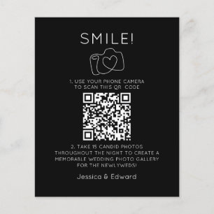Memorable Photos Qr Code Black Chic Modern Wedding