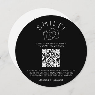 Memorable Photos Qr Code Black Chic Modern Wedding