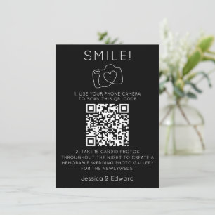 Memorable Photos Qr Code Black Chic Modern Wedding