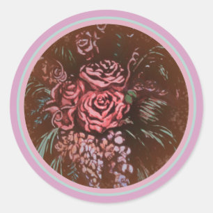 Memorable Roses Classic Round Sticker