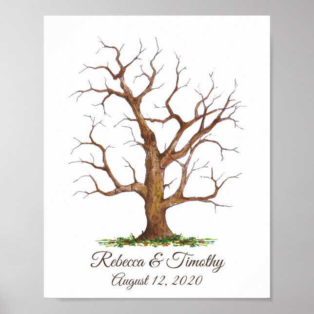 Memorable Wedding Fingerprint Tree GuestBook (Front)