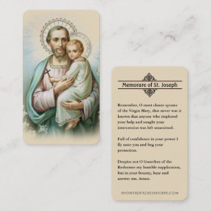Memorare Prayer  St. Joseph & Jesus Holy Card
