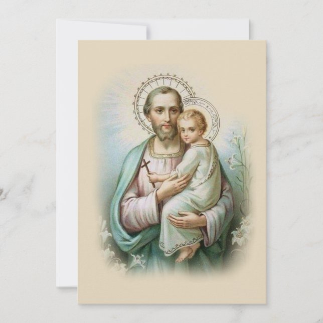 Memorare Prayer  St. Joseph & Jesus Prayer Card (Front)