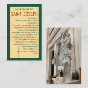 Memorare to St Joseph Prayer Cards