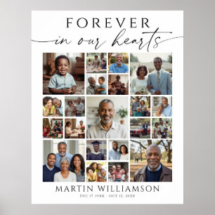 Memorial 21 Photo Collage Forever in our Hearts Poster