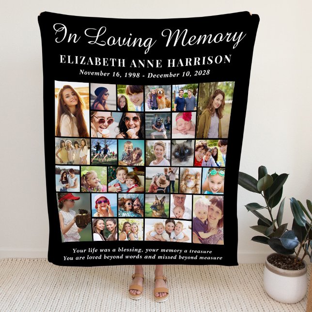 Memorial 30 Photo Collage Sherpa Blanket (Creator Uploaded)