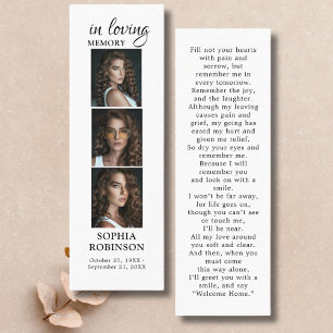 Memorial 3 Photo Collage Funeral Prayer Card