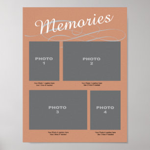 Memorial 4 Photo Page with Captions Memories Poster