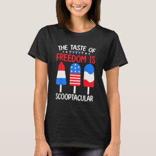 Memorial 4th Day of July Holiday Patriotic Ice Cre T-Shirt