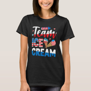 Memorial 4th Day of July Holiday Patriotic Ice Cre T-Shirt
