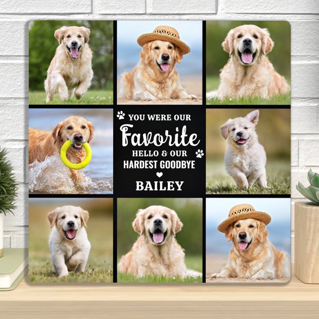 Memorial 8 Photo Collage Pet Dog Loss Remembrance Plaque (Creator Uploaded)