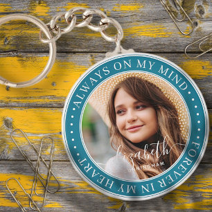 Memorial Always On My Mind Elegant Photo Key Ring