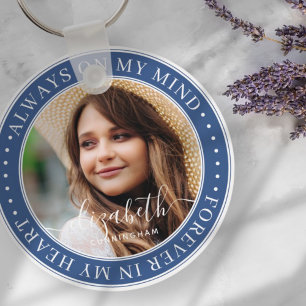 Memorial Always On My Mind Elegant Photo Keychain