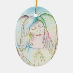 Memorial Angel Ceramic Tree Decoration