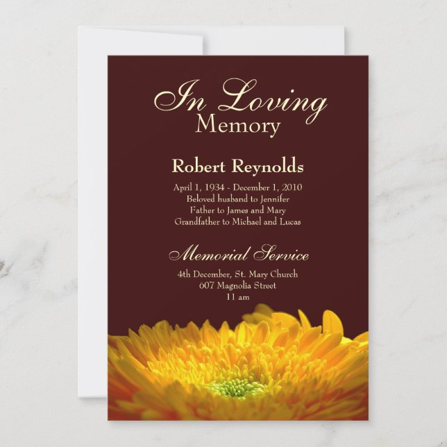 Memorial / Announcement (Front)