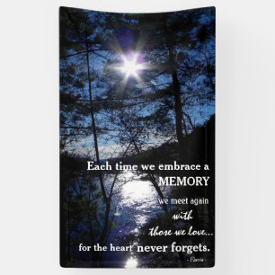 Memorial banner with beautiful quote