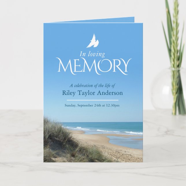 Memorial beach funeral celebration of life service programme (Front)