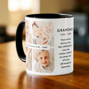 Memorial Best Grandma Ever Modern Photo Collage Mug
