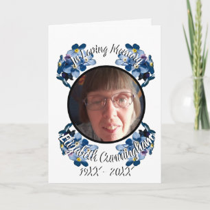 Memorial Blue Forget Me Not Floral Photo Program  Invitation