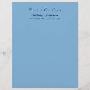 Memorial Book Filler Pages, Light Blue