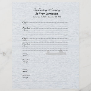 Memorial Book Filler Sign-In Page Name, Fishermen