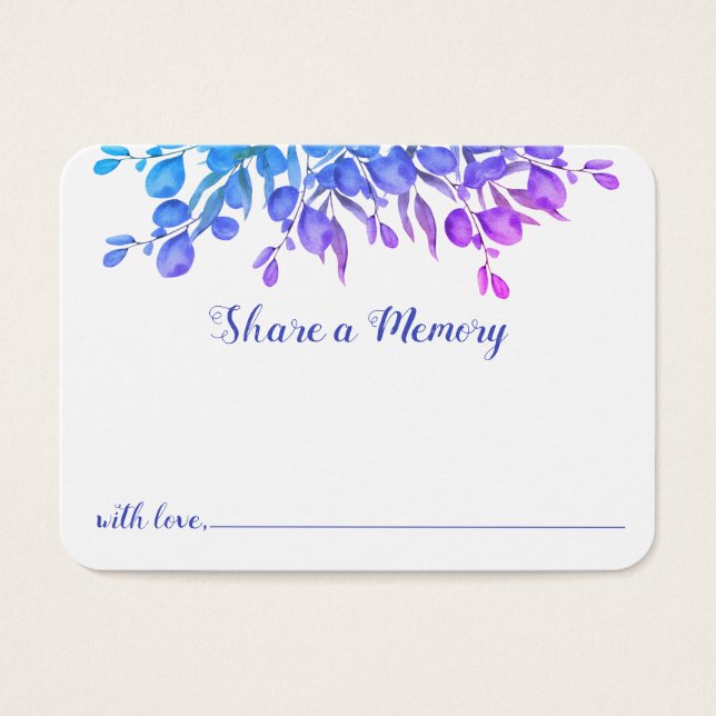 Memorial Botanical Foliage Share A Memory Card  (Front)