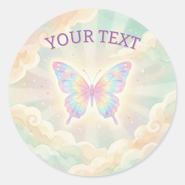 Memorial Butterfly Light Classic Round Sticker (Front)