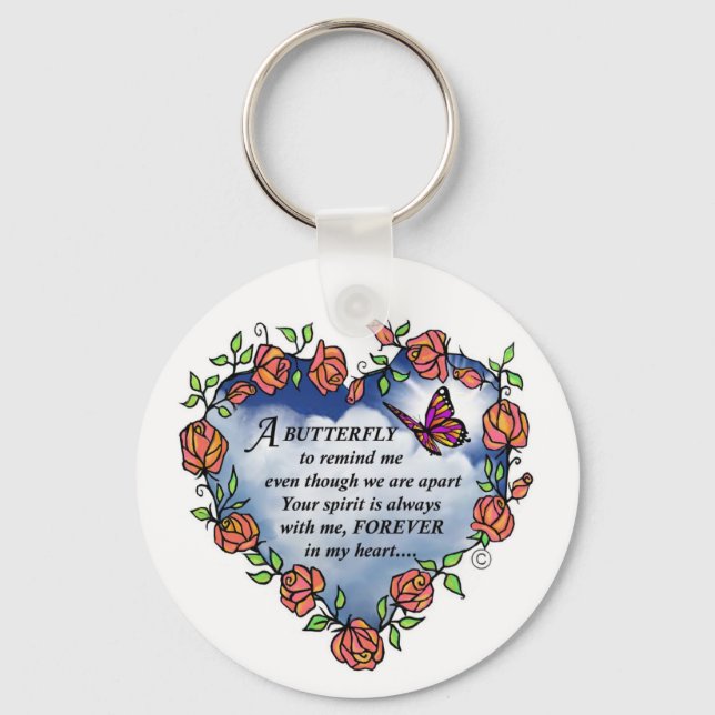 Memorial Butterfly Poem Key Ring (Front)