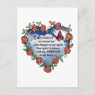 Memorial Butterfly Poem Postcard