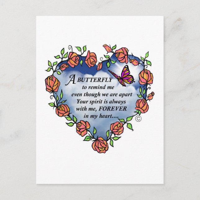 Memorial Butterfly Poem Postcard (Front)