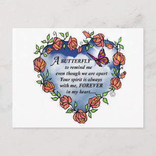 Memorial Butterfly Poem Postcard