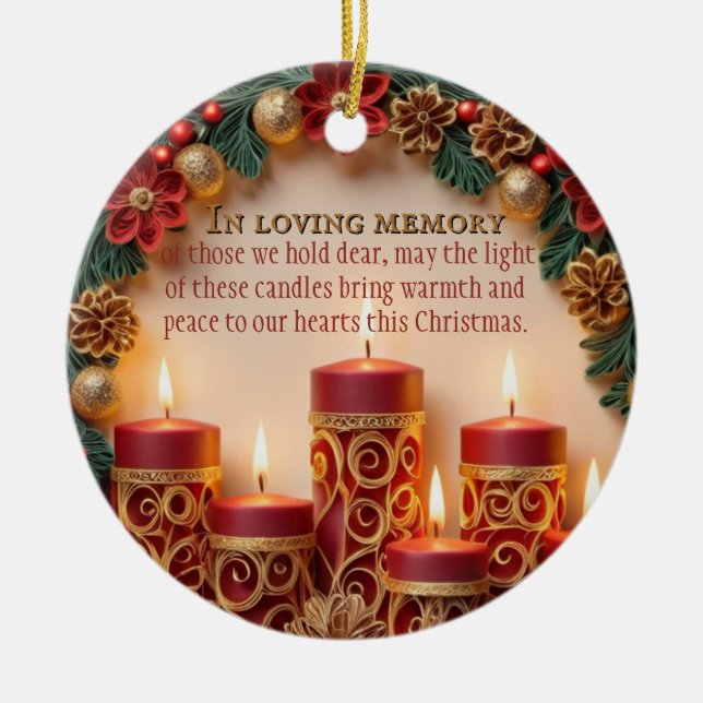 Memorial Candle Christmas Ornament (Front)