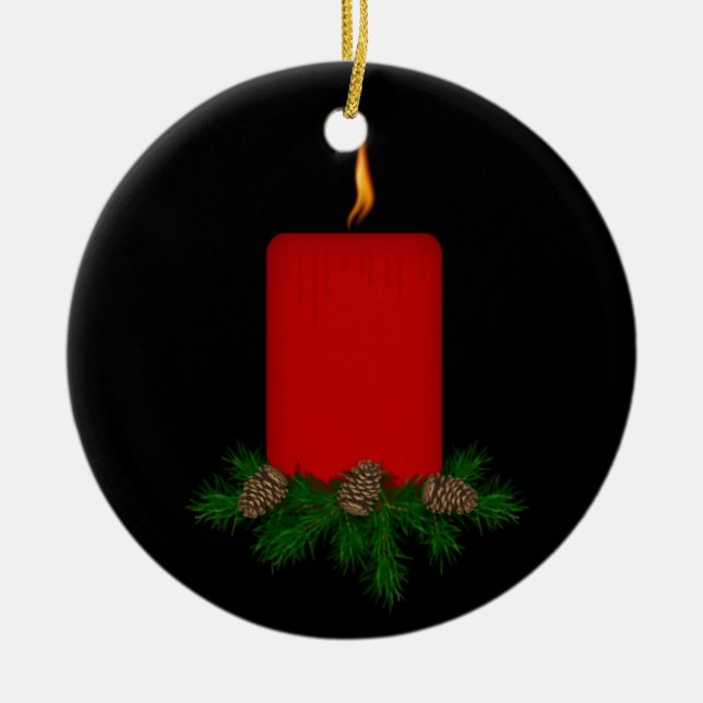 Memorial Candle Christmas Ornament (Front)