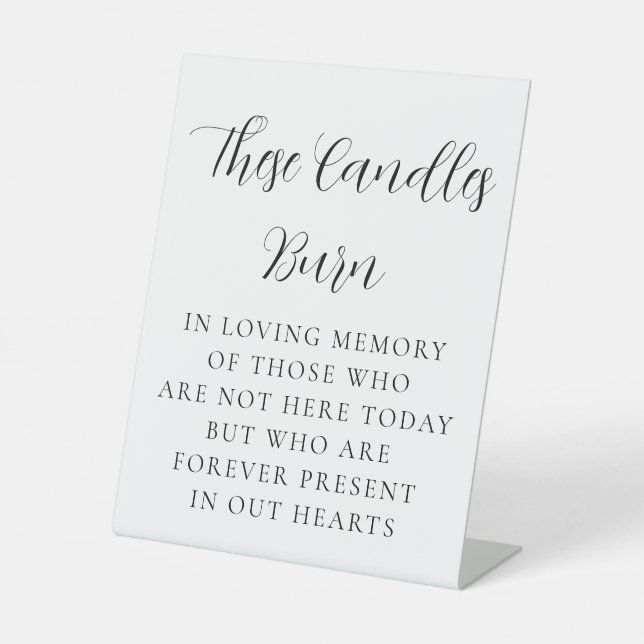 Memorial Candle Wedding Remembrance Pedestal Sign (Front)