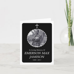 memorial card : elegant cross