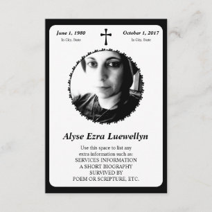 memorial card . elegant cross