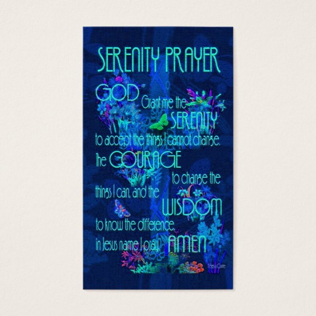 Memorial Card | Serenity Prayer Blue (Front)