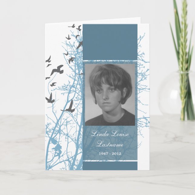 memorial card : silhouscreen birds (Front)