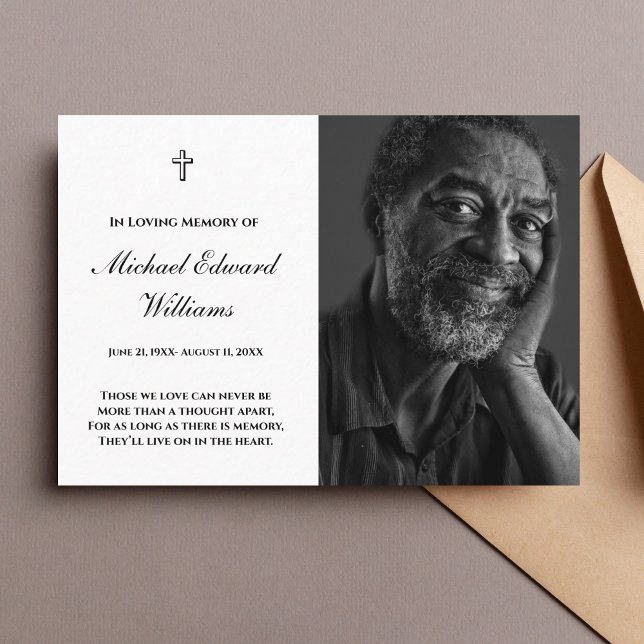Memorial Card With Photo Funeral (Photo Memorial Prayer Card)